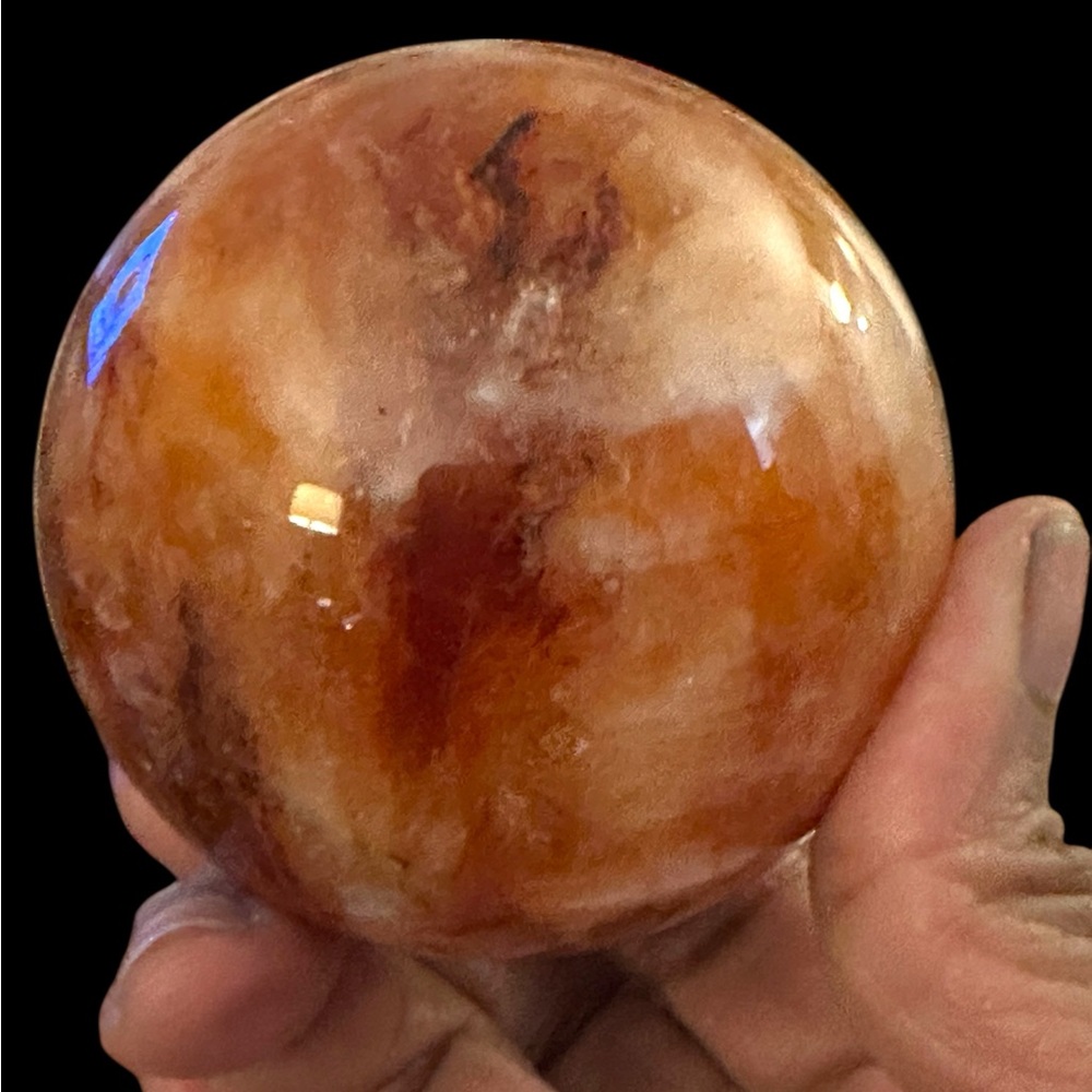 Fire Quartz XL Crystal Sphere- Goodness, Gracious, Great Ball of Fire Quartz! - Picture 4 of 10